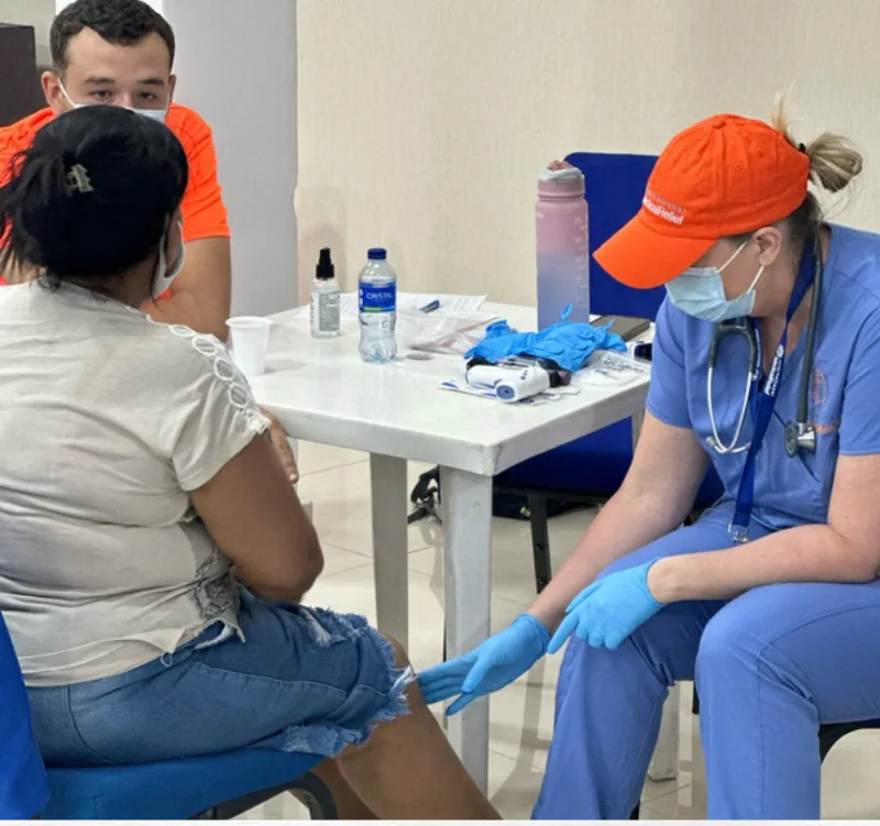 Jessica Christiansen providing medical care - COLUMBIA MISSION TRIP – MARCH 2024