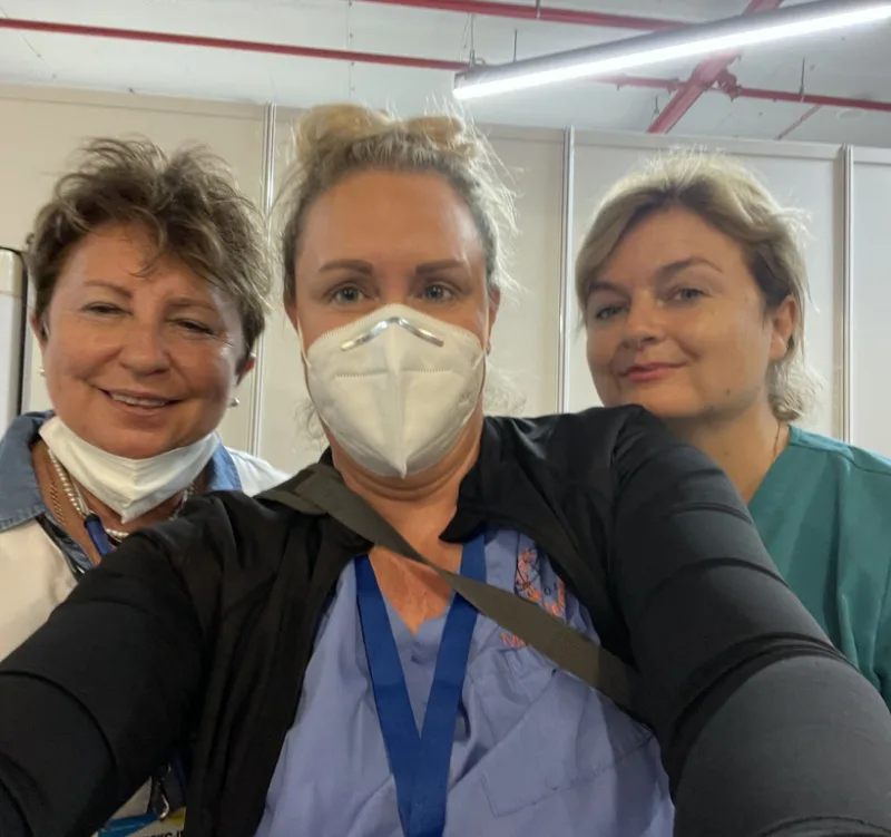 Jessica Christiansen After duty with the nurses volunteer at the POLAND MISSION TRIP – AUGUST 2022