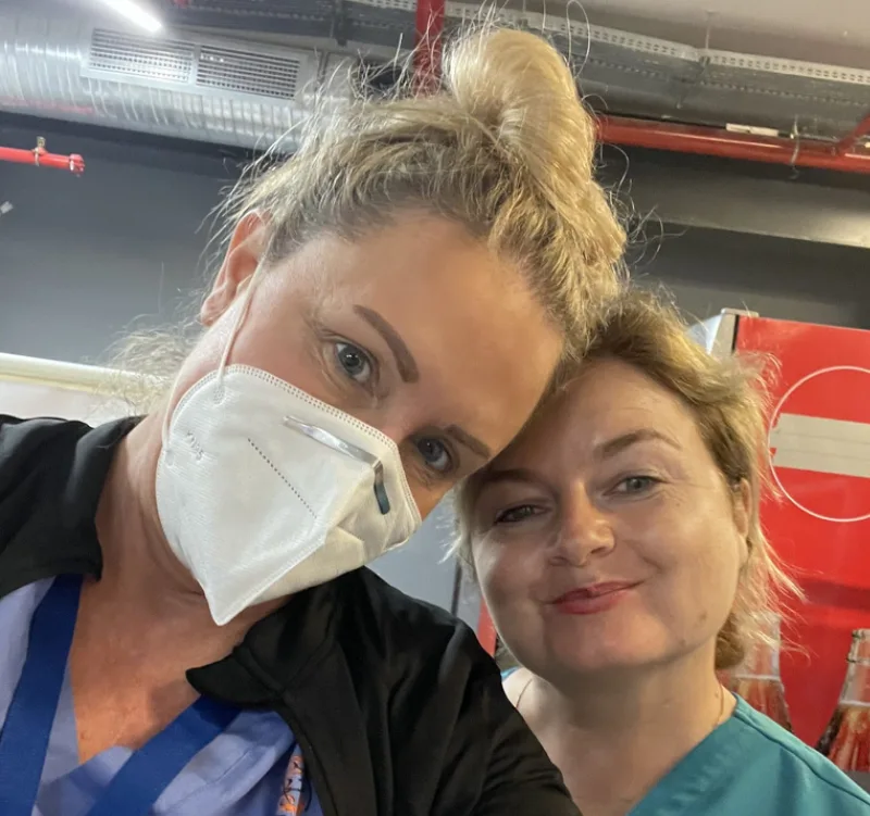 Jessica Christiansen After duty with the nurse volunteer at the POLAND MISSION TRIP – AUGUST 2022